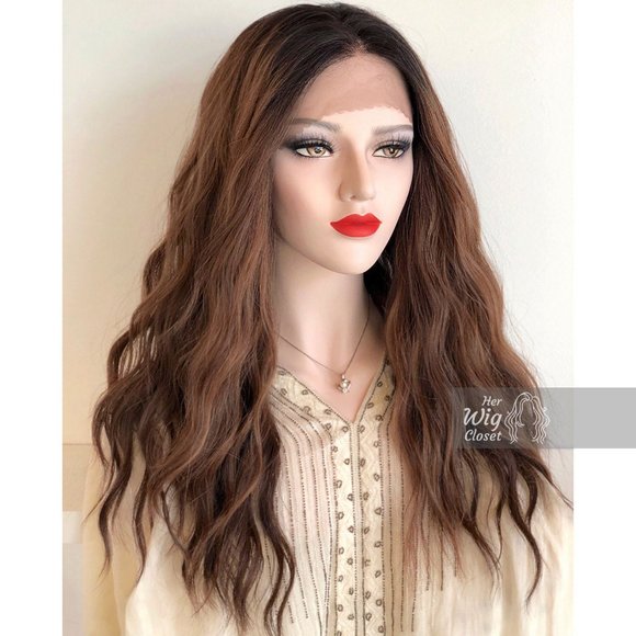 24" Loose Wave Copper Lace Wig | Shantell - Picture 2 of 10